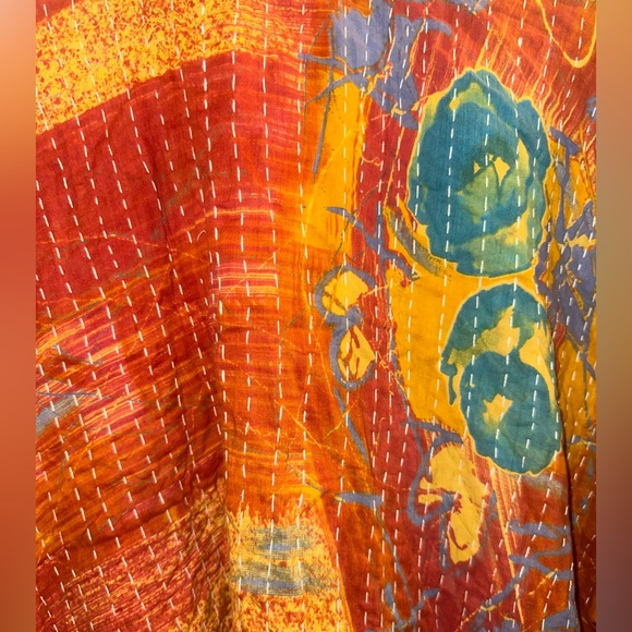 Rahab’s Rope Reversible Kantha Patchwork Kimono Robe - Picture 5 of 12